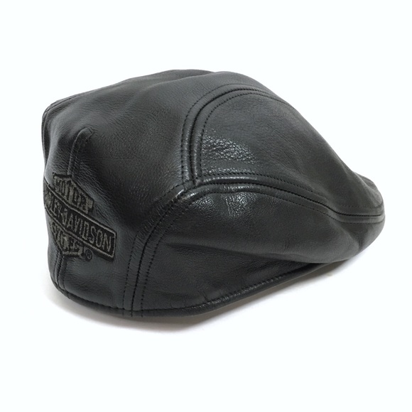black leather ivy cap